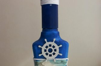 Декор бутылки в морском стиле. Тематика - маяк.